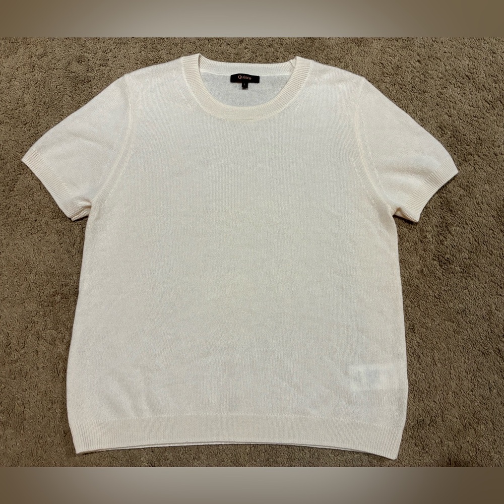 Quince Cream Crew Neck Sweater